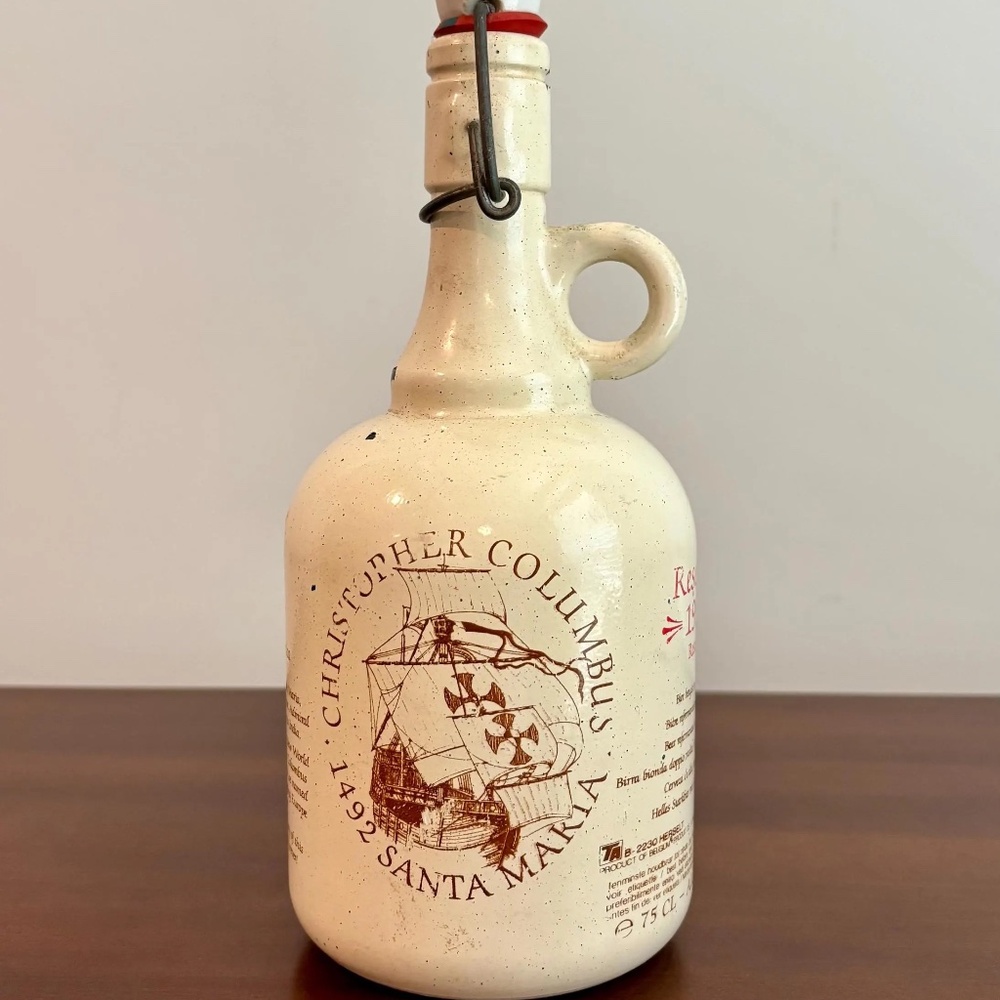 Columbus Santa Maria Edition 1992 Beer Bottle Swing Stopper Belgium  9"